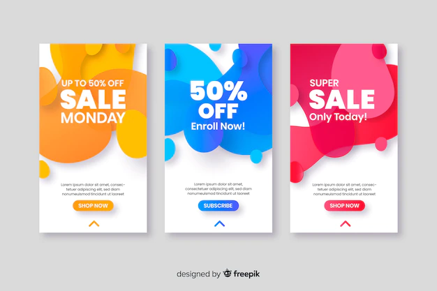 Free Vector | Abstract sale instagram story collection
