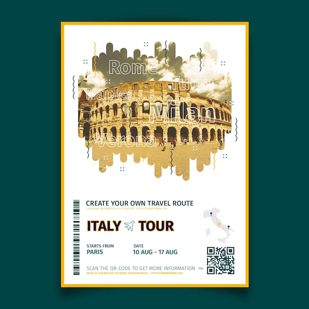 Free Vector | Abstract travelling poster with photo of italy