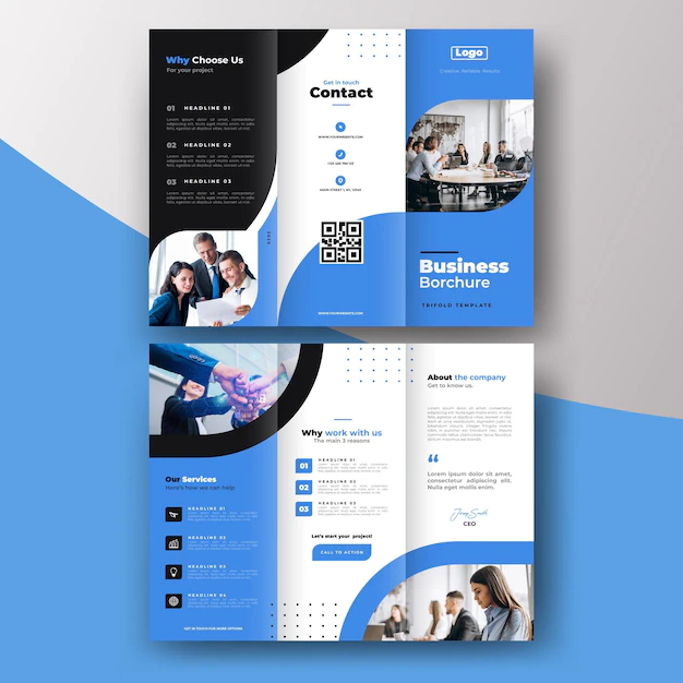 Free Vector | Abstract trifold brochure template  concept