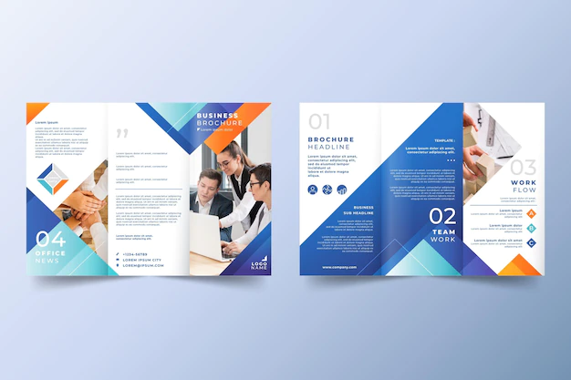 Free Vector | Abstract trifold brochure template with photo