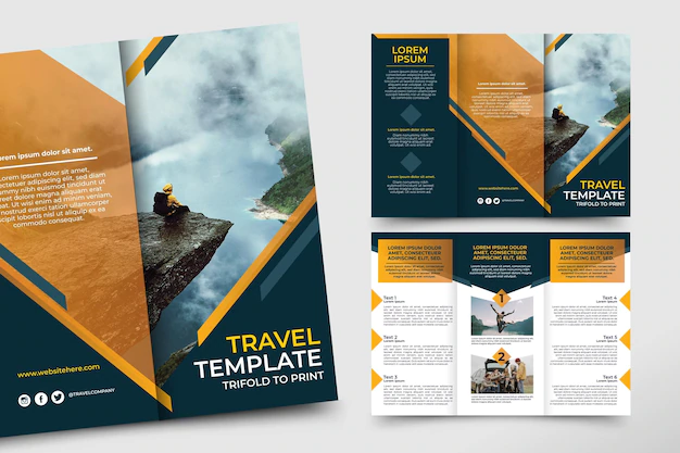 Free Vector | Abstract trifold brochure template