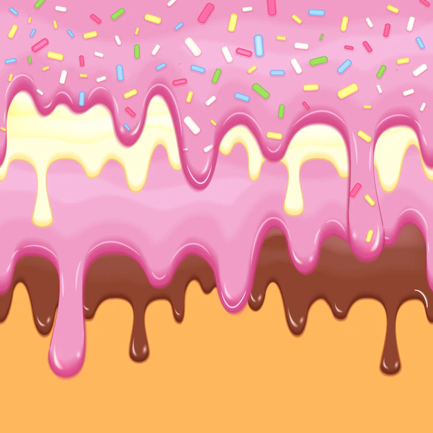 Free Vector | Abstract vector background with donut dripping glaze. confectionery delicious glaze, sweet pattern dripping, sugar glaze dripping illustration