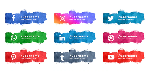 Free Vector | Abstract watercolor social media lower third collection