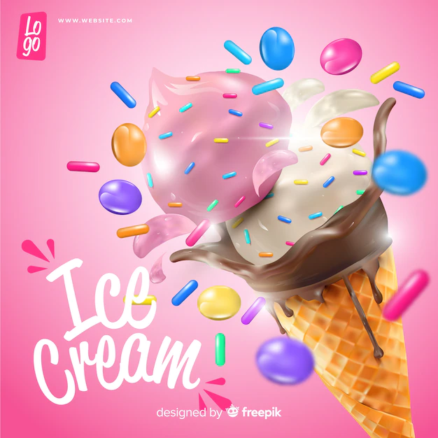 Free Vector | Ad template for ice cream