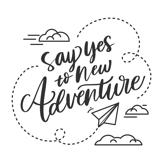 Free Vector | Adventure lettering with clouds