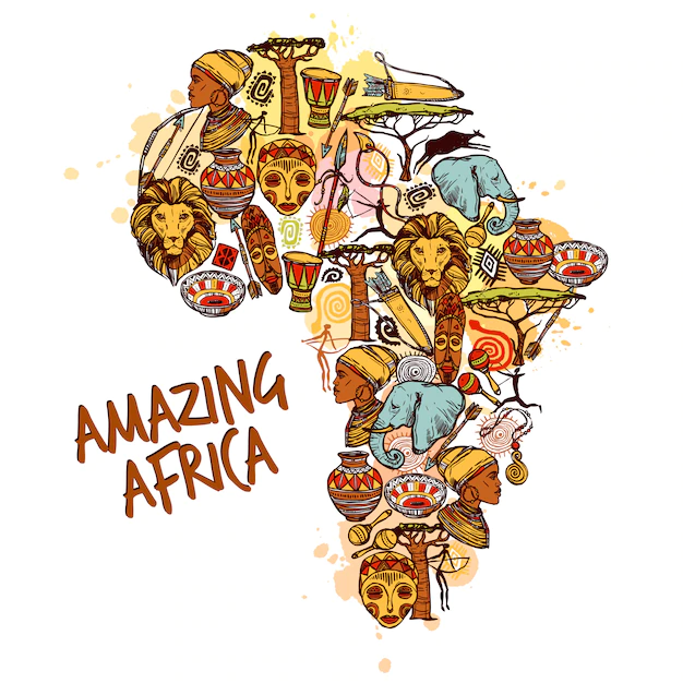 Free Vector | Africa sketch concept