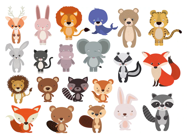 Free Vector | Animals set in flat style