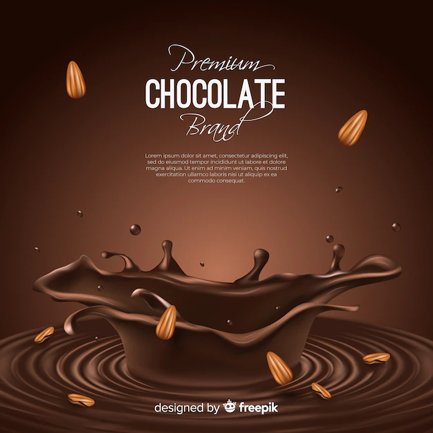 Free Vector | Announcement of delicious chocolate with almonds