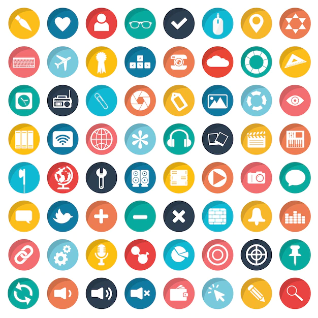 Free Vector | App icon set for websites and mobiles