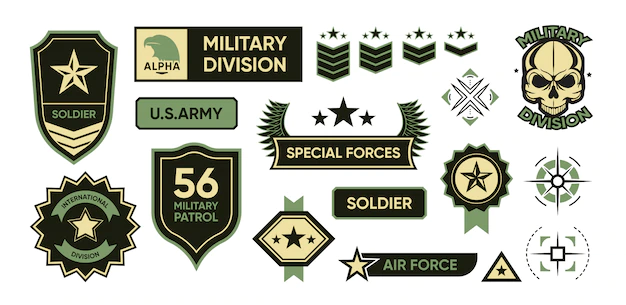 Free Vector | Army badges set