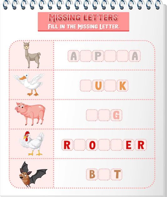 Free Vector | Arrange the letters in order with pictures