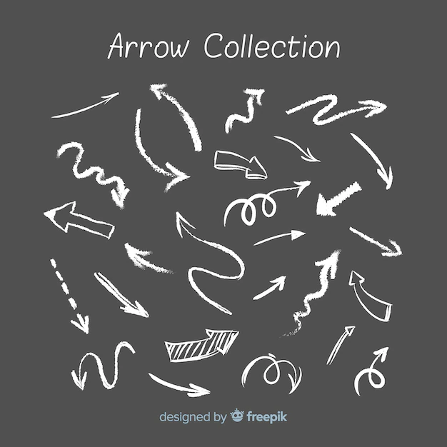 Free Vector | Arrow collection in chalk style