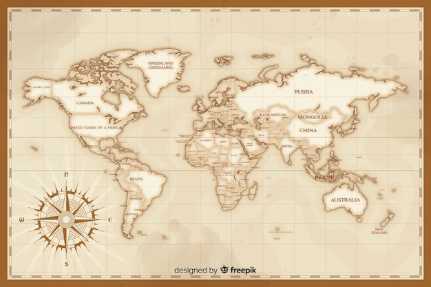 Free Vector | Artistic vintage world map draw concept