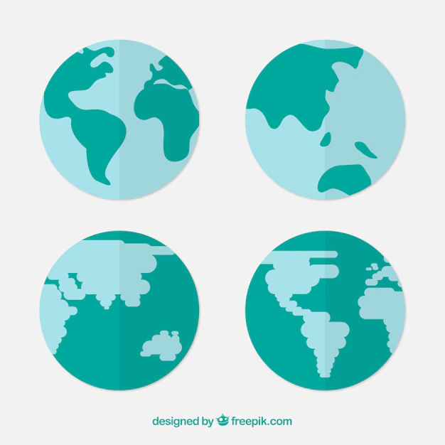 Free Vector | Assortment of earth globes in blue tones