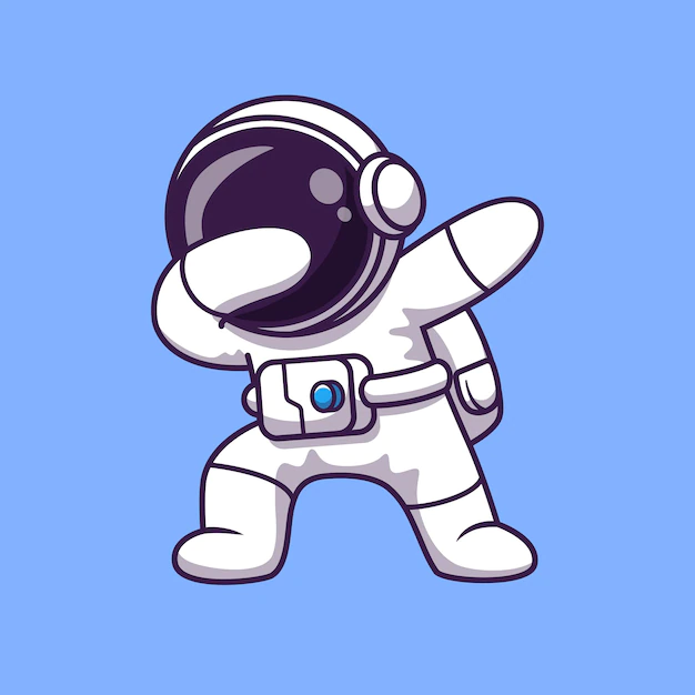 Free Vector | Astronaut dabbing cartoon vector icon illustration. science technology icon concept isolated premium vector. flat cartoon style