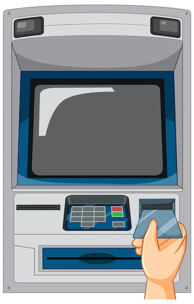 Free Vector | Atm machine isolated on white background