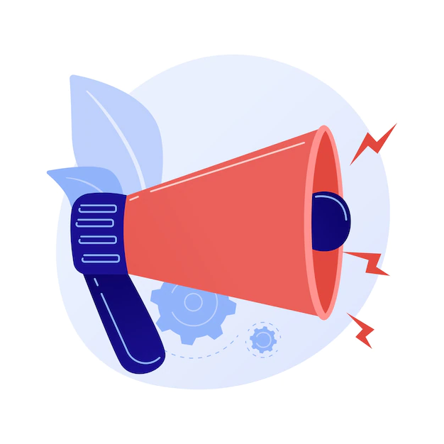 Free Vector | Attention attraction. important announcement or warning, information sharing, latest news. loudspeaker, megaphone, bullhorn with exclamation mark.
