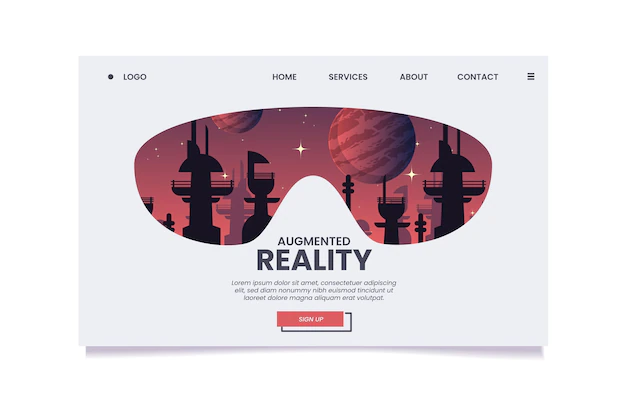 Free Vector | Augmented reality concept - landing page