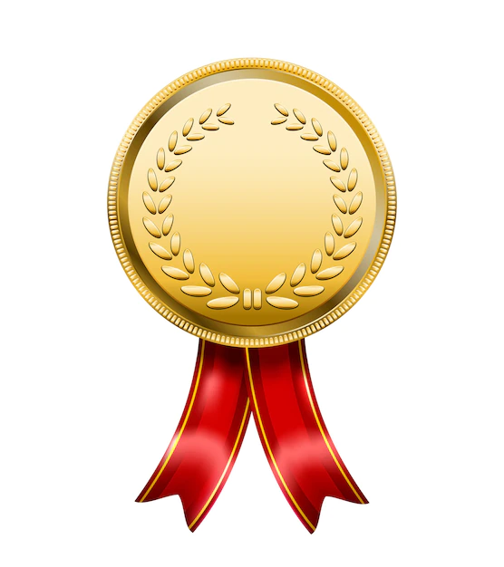 Free Vector | Award medal with red ribbon