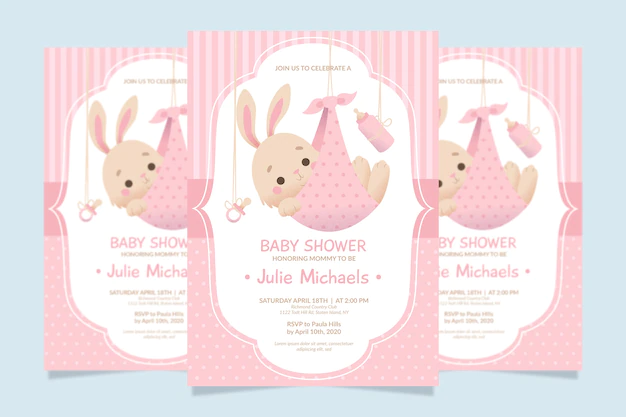 Free Vector | Baby shower invitation template