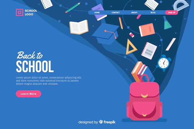 Free Vector | Back to school landing page