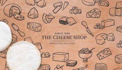 Free Vector | Background for cheese shop with wooden surface