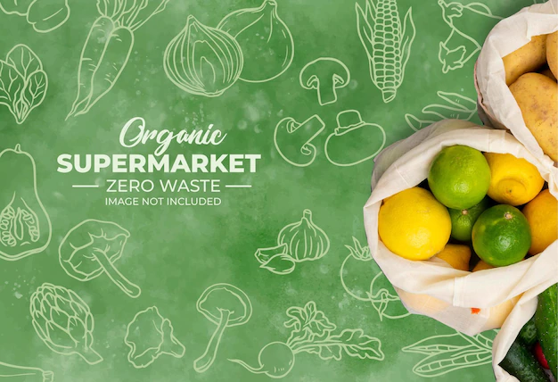 Free Vector | Background for organic supermarket with watercolor