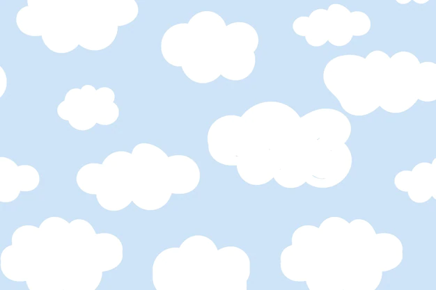 Free Vector | Background seamless pattern vector with cute fluffy cloud