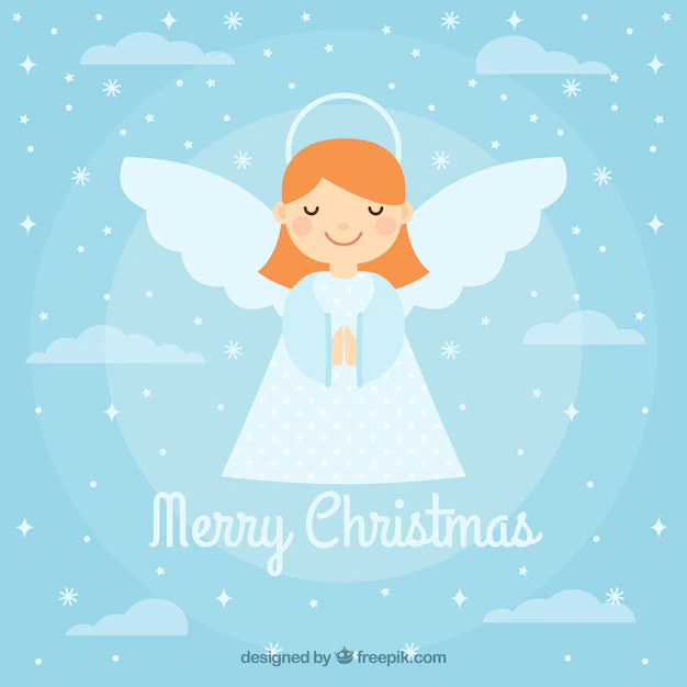 Free Vector | Background with a cute christmas angel