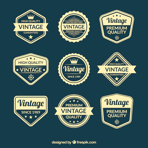 Free Vector | Badge collection with vintage style