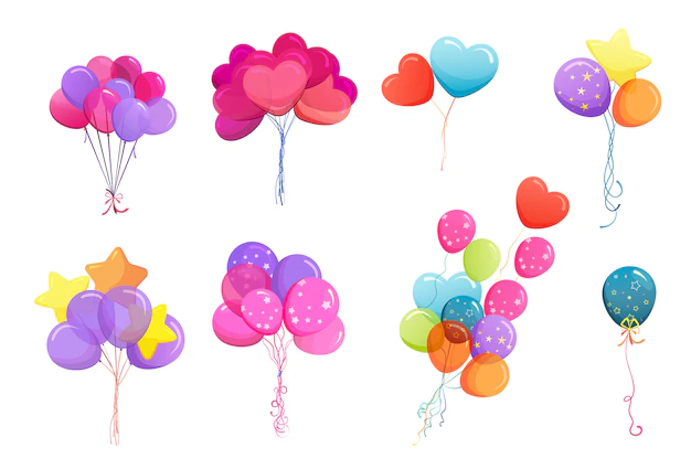 Free Vector | Balloon bunches  s set