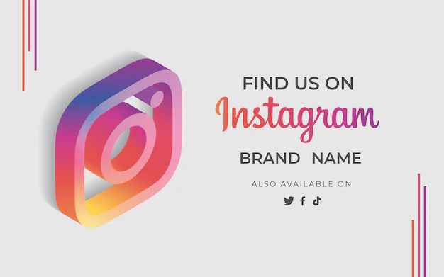 Free Vector | Banner find us instagram with icon