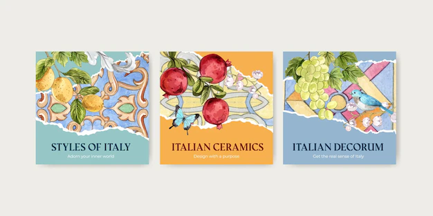 Free Vector | Banner template with italian style in watercolor style