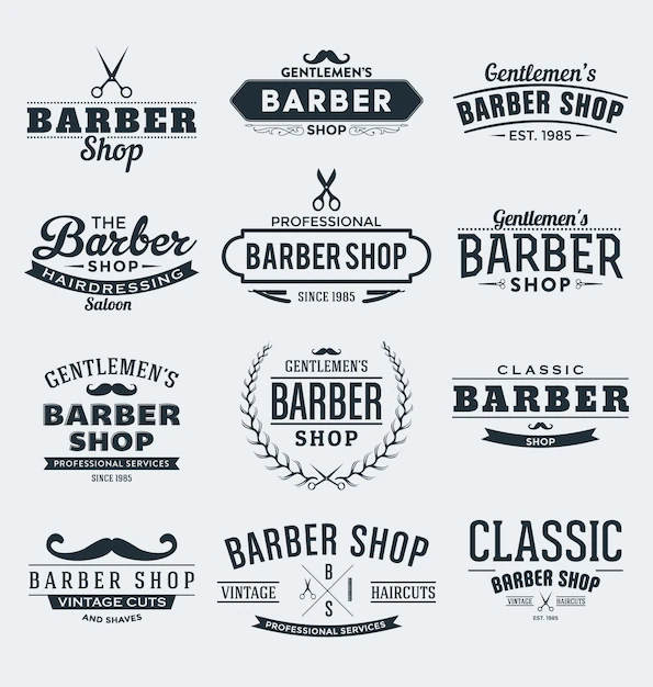 Free Vector | Barber labels collection