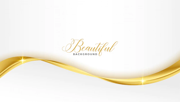 Free Vector | Beautiful 3d golden shiny wave on white background