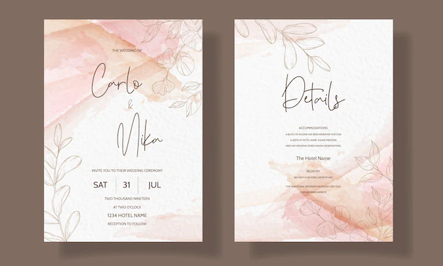 Free Vector | Beautiful and elegant floral wedding invitation card template