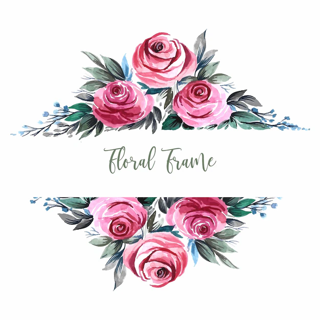 Free Vector | Beautiful composition of flowers with floral frame background