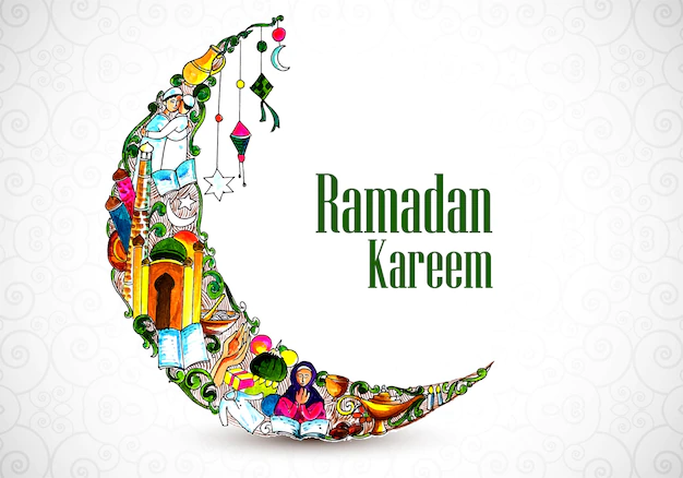 Free Vector | Beautiful decorative moon ramadan kareem background