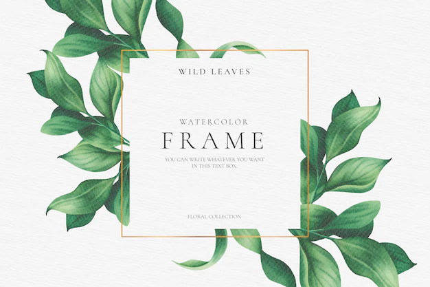 Free Vector | Beautiful floral frame with elegant leaves