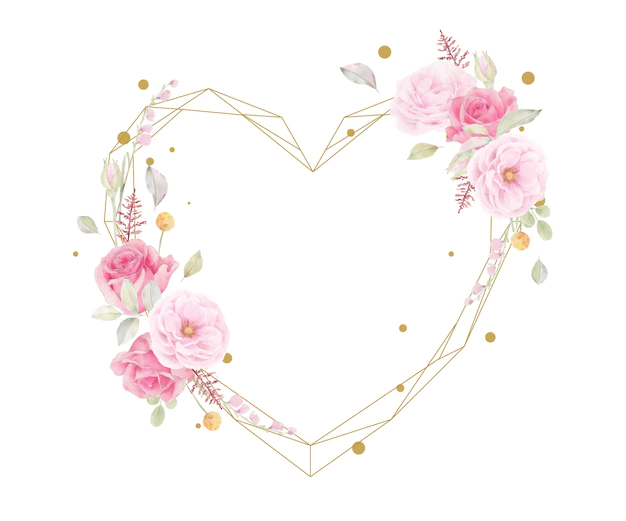 Free Vector | Beautiful floral frame with pink rose watercolor