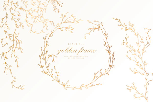 Free Vector | Beautiful golden frame with elegant branches
