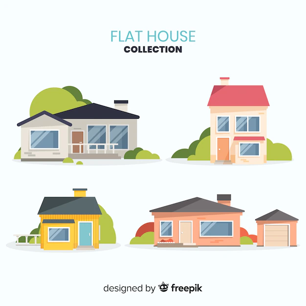 Free Vector | Beautiful houses set