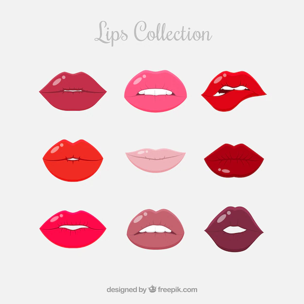 Free Vector | Beautiful lips set