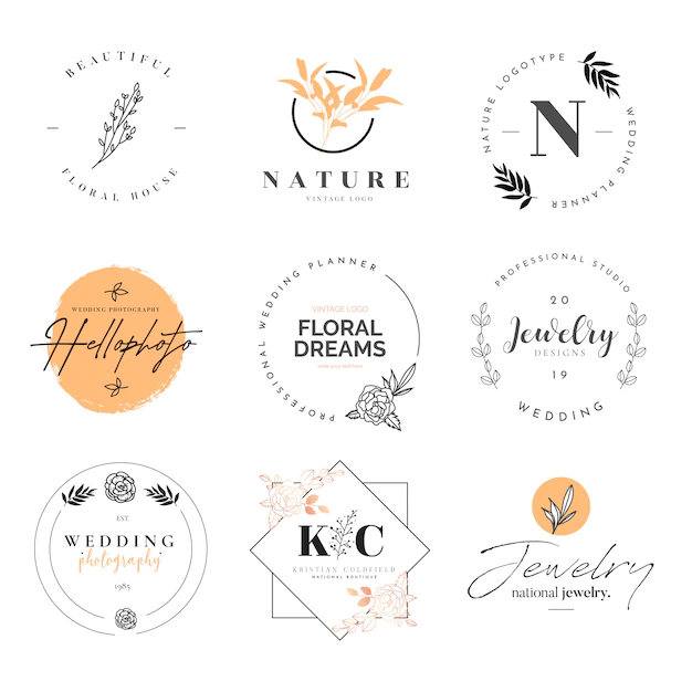 Free Vector | Beautiful logotype collection