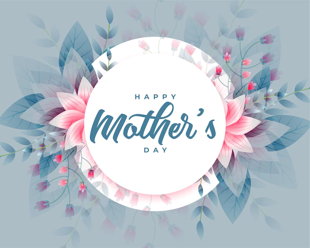 Free Vector | Beautiful mothers day flower wishes greeting card