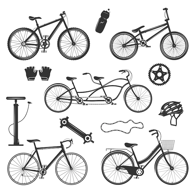 Free Vector | Bicycle vintage elements set