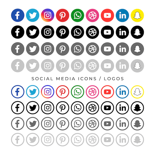 Free Vector | Big collection of social media logotype