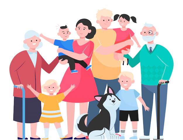 Free Vector | Big family concept