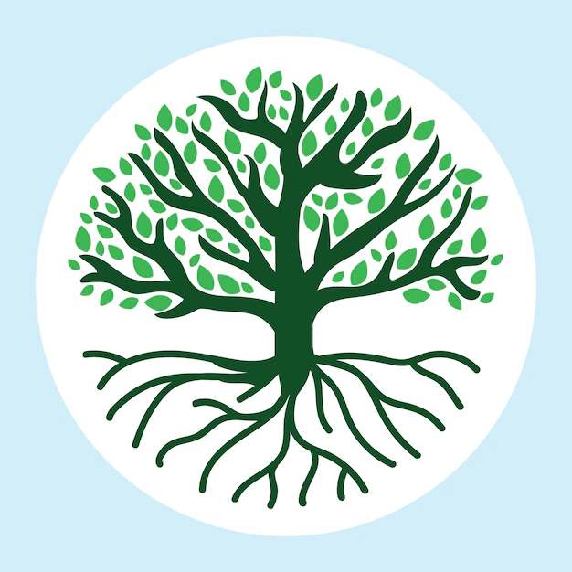 Free Vector | Big green hand drawn tree life