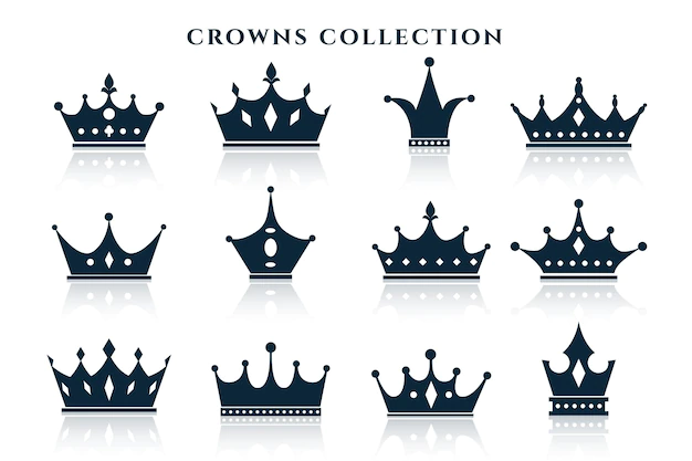 Free Vector | Big set of crowns in different styles